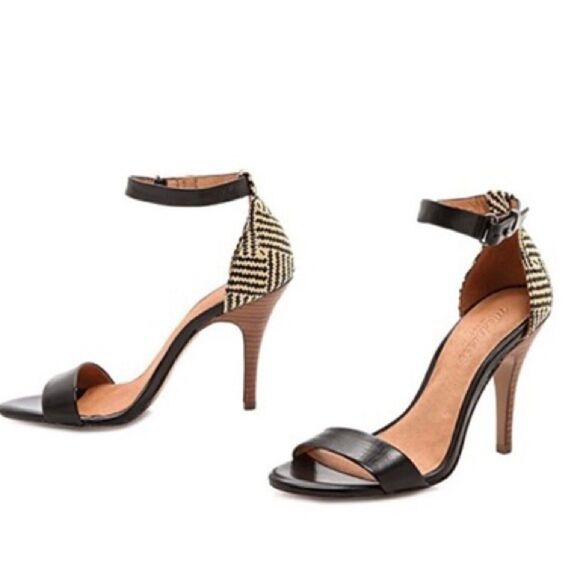 Madewell Marcel Open Toe‎ Rafia  Heel Sandal 7 - Picture 1 of 14